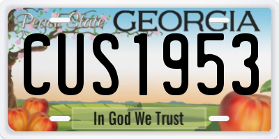 GA license plate CUS1953