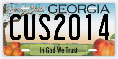 GA license plate CUS2014