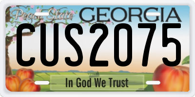 GA license plate CUS2075