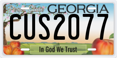 GA license plate CUS2077