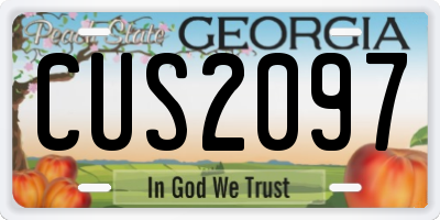 GA license plate CUS2097