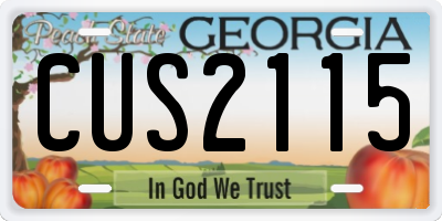 GA license plate CUS2115