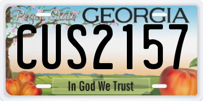 GA license plate CUS2157
