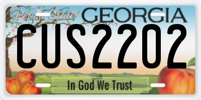 GA license plate CUS2202