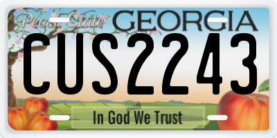 GA license plate CUS2243