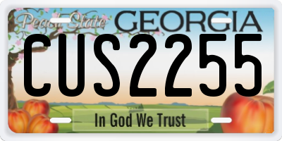 GA license plate CUS2255