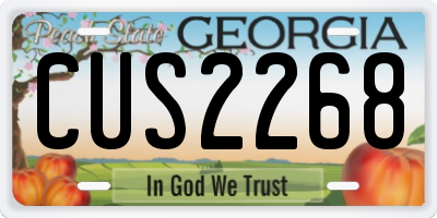GA license plate CUS2268