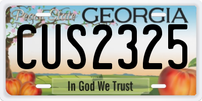 GA license plate CUS2325