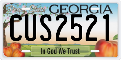 GA license plate CUS2521