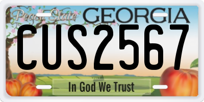 GA license plate CUS2567