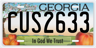 GA license plate CUS2633