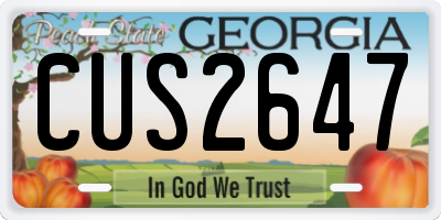 GA license plate CUS2647