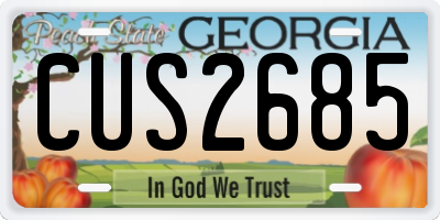 GA license plate CUS2685