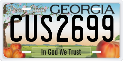GA license plate CUS2699