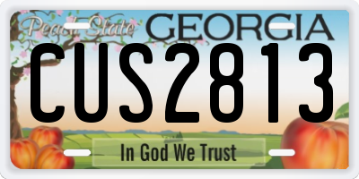 GA license plate CUS2813