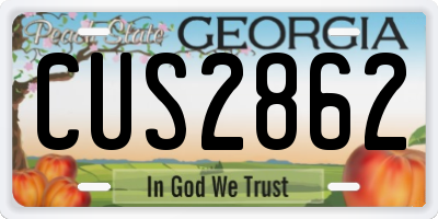 GA license plate CUS2862