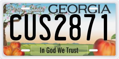 GA license plate CUS2871