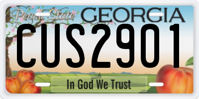 GA license plate CUS2901
