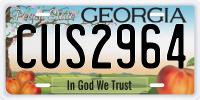GA license plate CUS2964