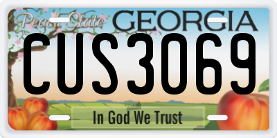GA license plate CUS3069