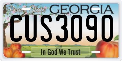 GA license plate CUS3090