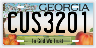 GA license plate CUS3201