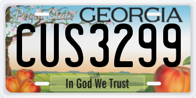 GA license plate CUS3299
