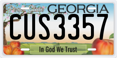 GA license plate CUS3357