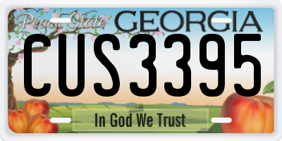 GA license plate CUS3395