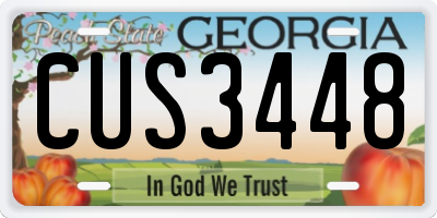 GA license plate CUS3448