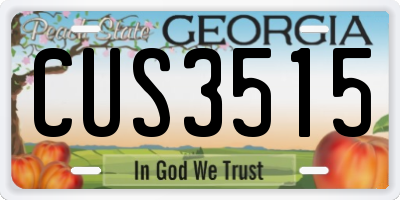GA license plate CUS3515