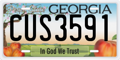 GA license plate CUS3591