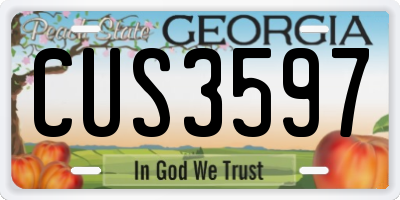 GA license plate CUS3597