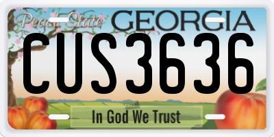 GA license plate CUS3636