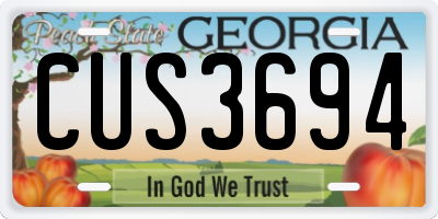 GA license plate CUS3694