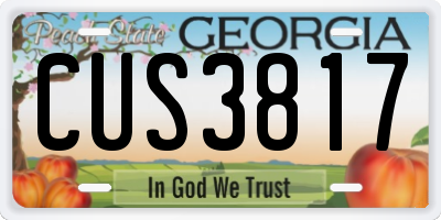 GA license plate CUS3817