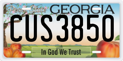 GA license plate CUS3850