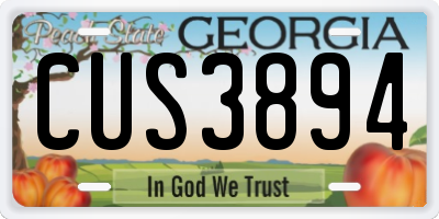 GA license plate CUS3894