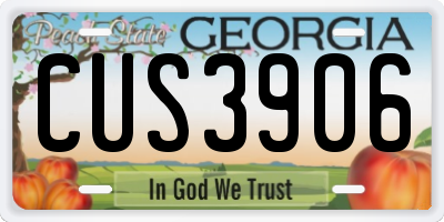 GA license plate CUS3906