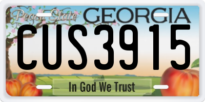 GA license plate CUS3915