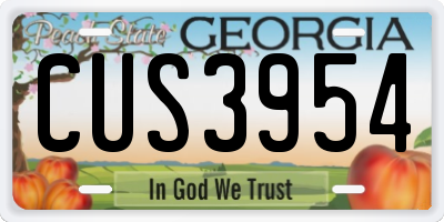 GA license plate CUS3954