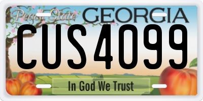 GA license plate CUS4099