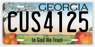 GA license plate CUS4125