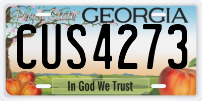 GA license plate CUS4273