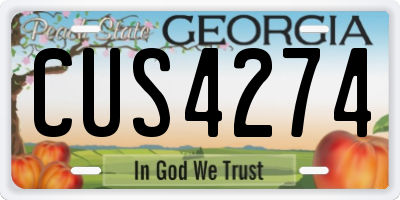 GA license plate CUS4274