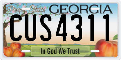 GA license plate CUS4311