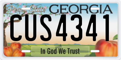 GA license plate CUS4341