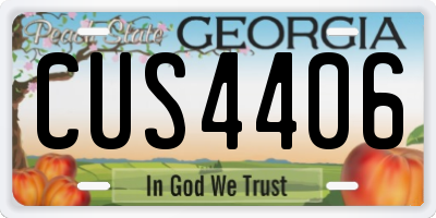 GA license plate CUS4406