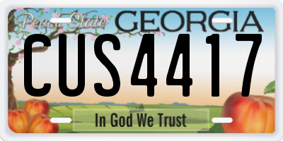 GA license plate CUS4417