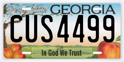 GA license plate CUS4499